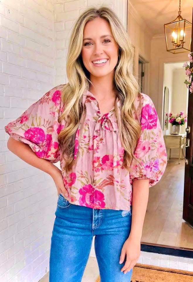 Mid sleeve floral shirt