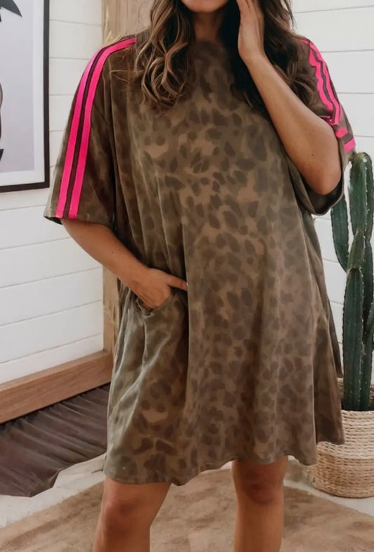 Oversized Leopard Print Dress