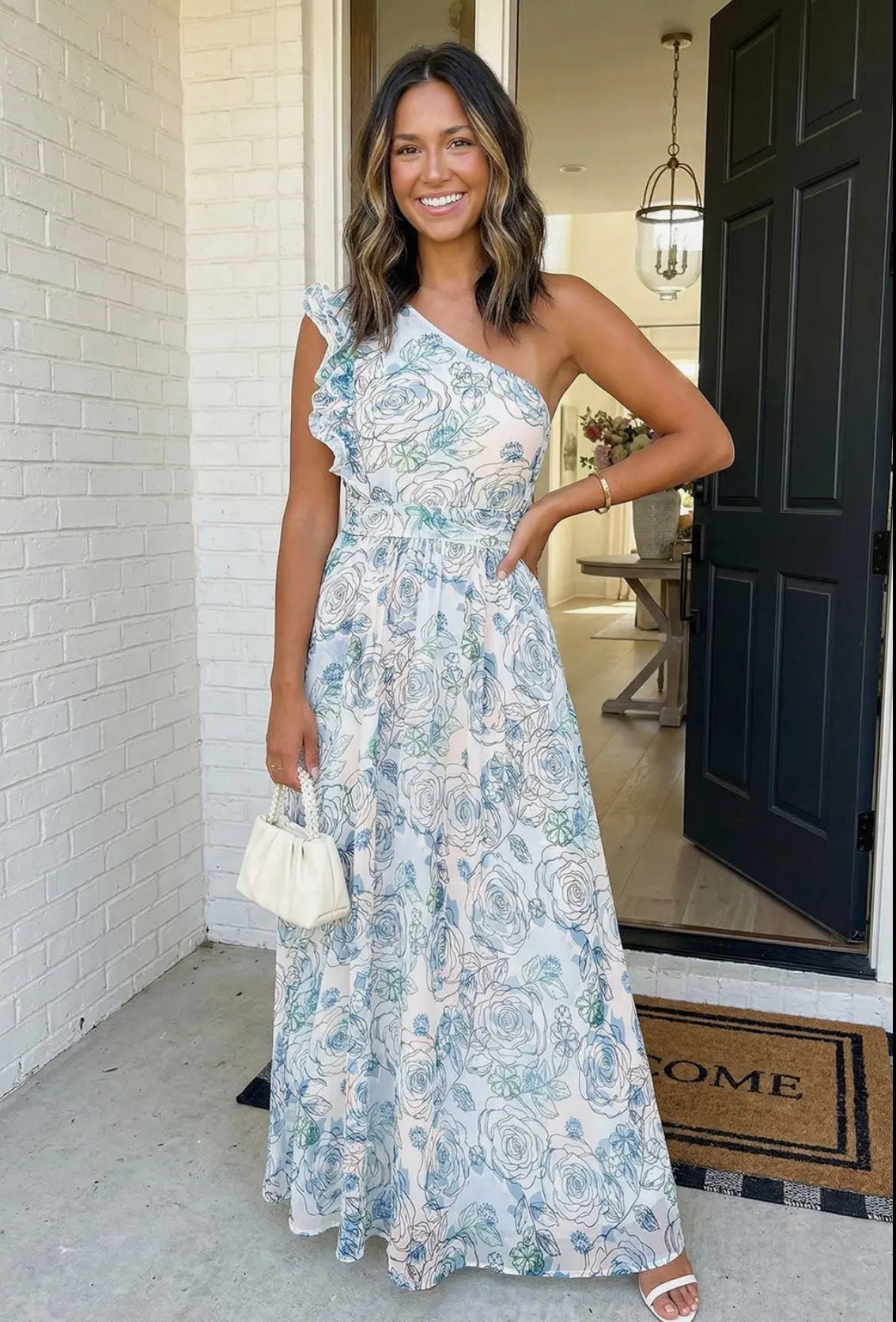 Floral One Shoulder Dress