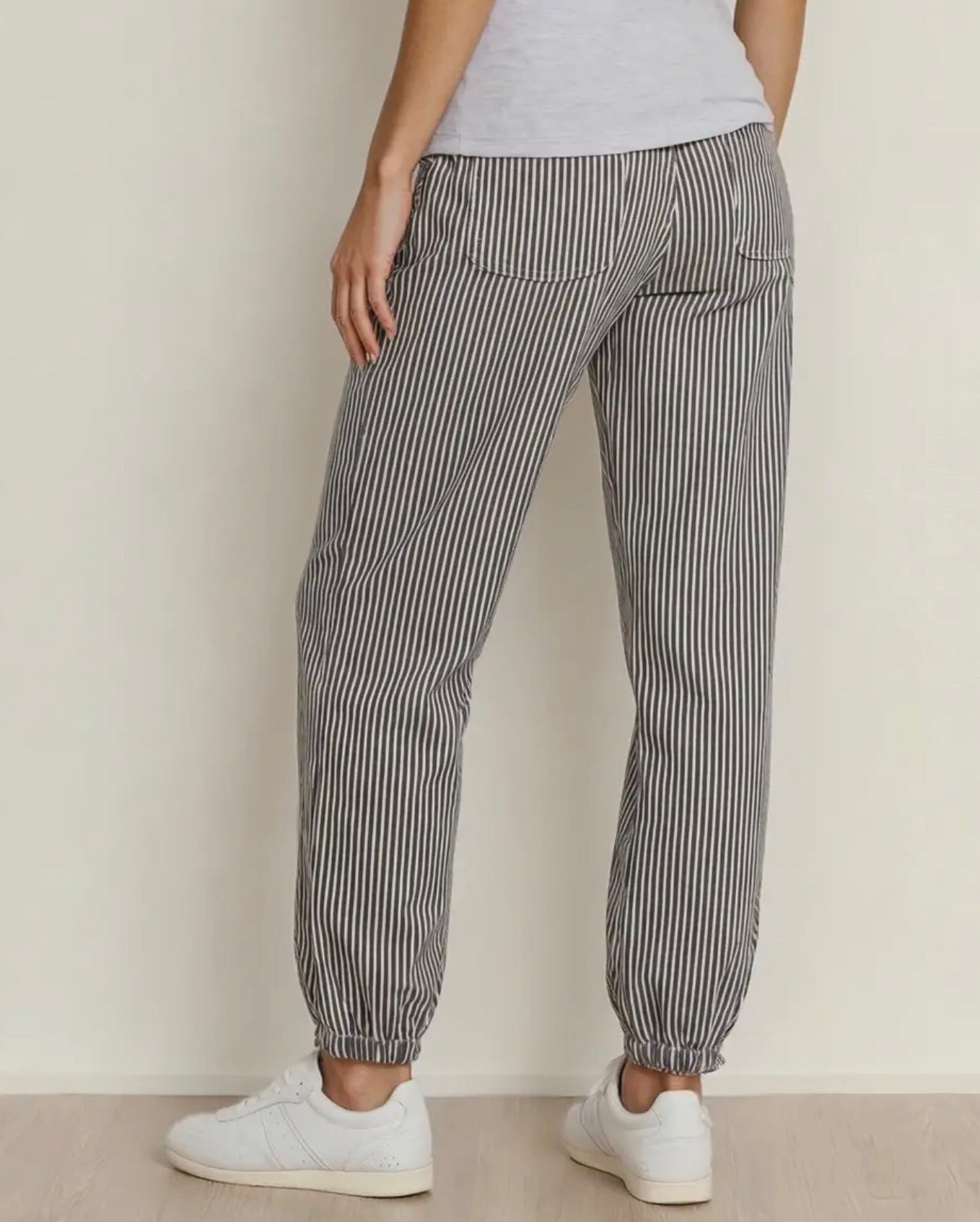 Striped Drawstring Casual Pants