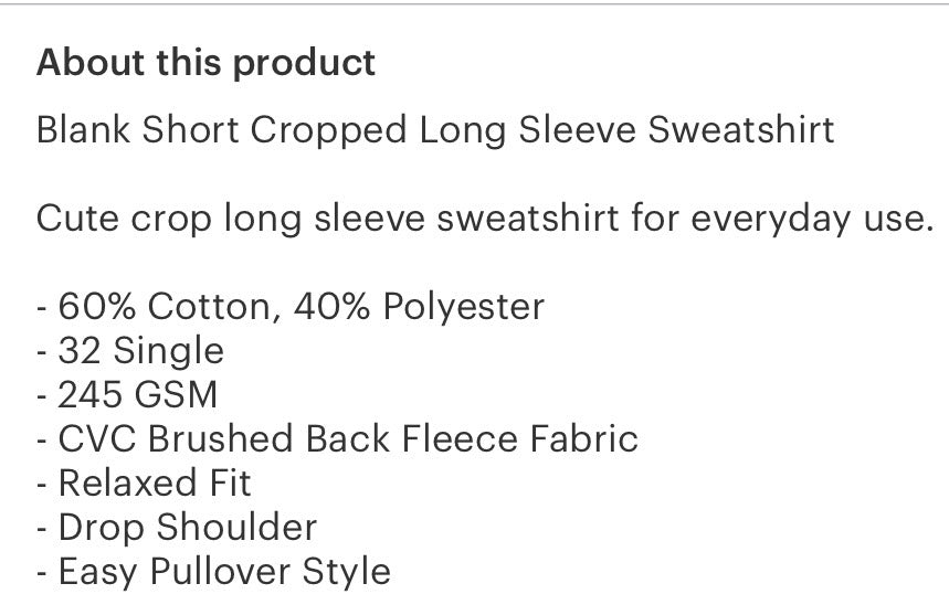 Cropped Sweatshirt