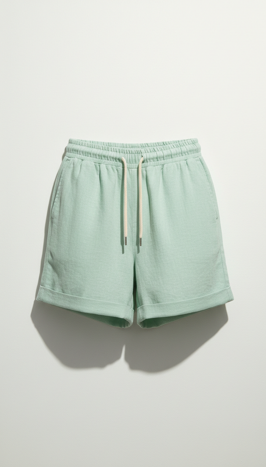 Pistachio Mint Drawstring Shorts
